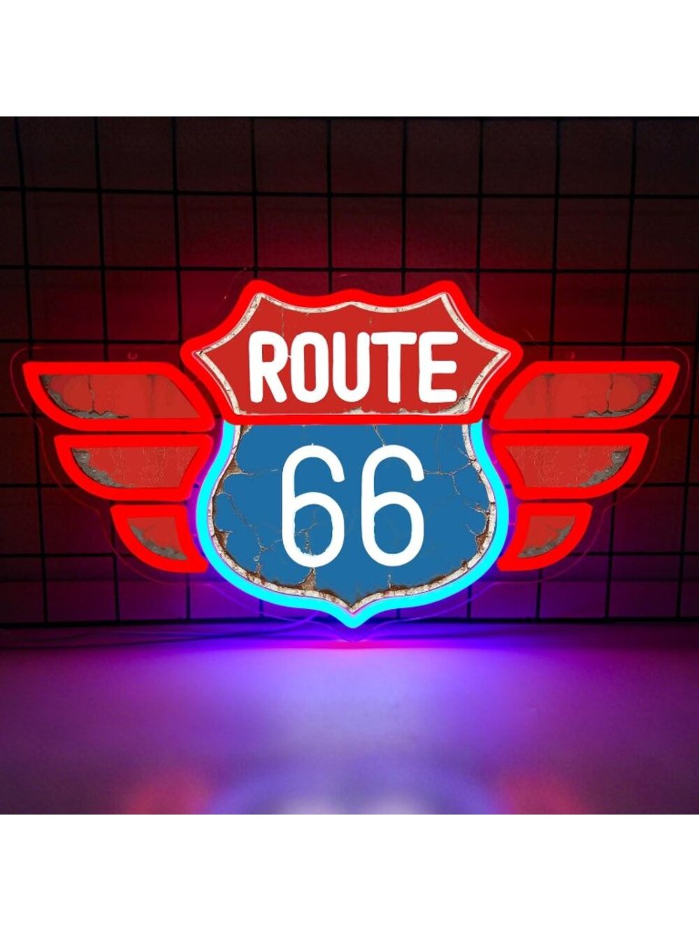 Route 66 Neon Sign Vintage Route 66 Dimmable High Way Road Sign LED Neon Sign